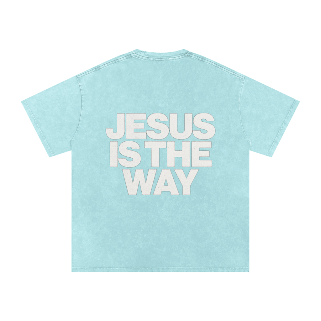 JESUS IS THE WAY Washed Oversized Cotton T-Shirt