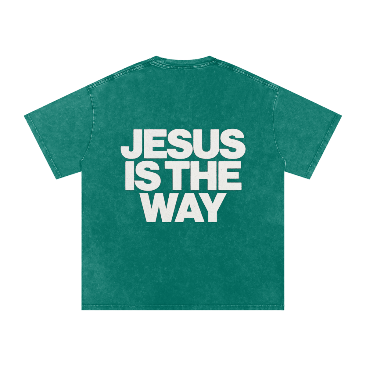 JESUS IS THE WAY Washed Oversized Cotton T-Shirt