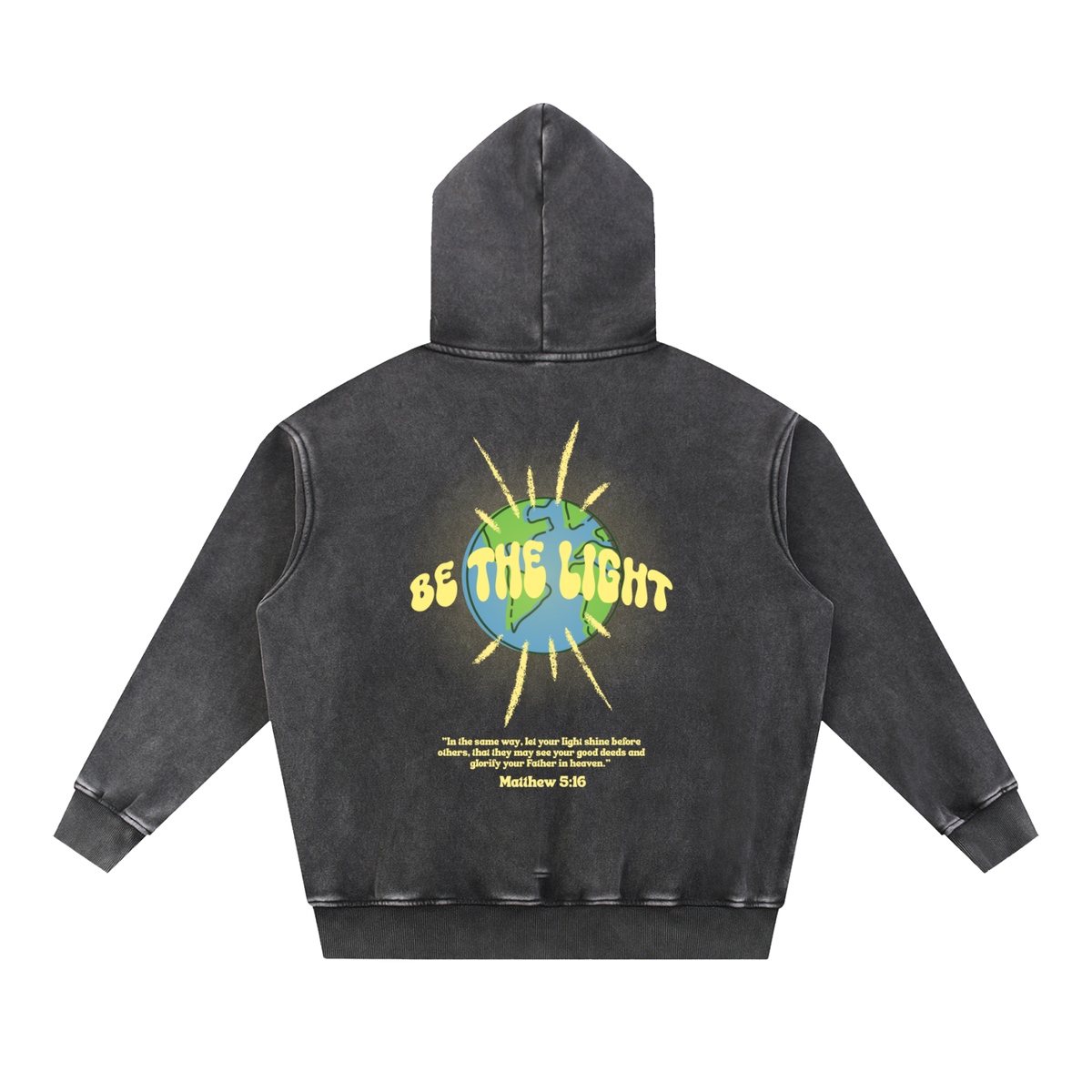 BE THE LIGHT Washed Fleece Oversize Hoodie