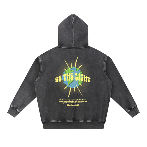 BE THE LIGHT Washed Fleece Oversize Hoodie