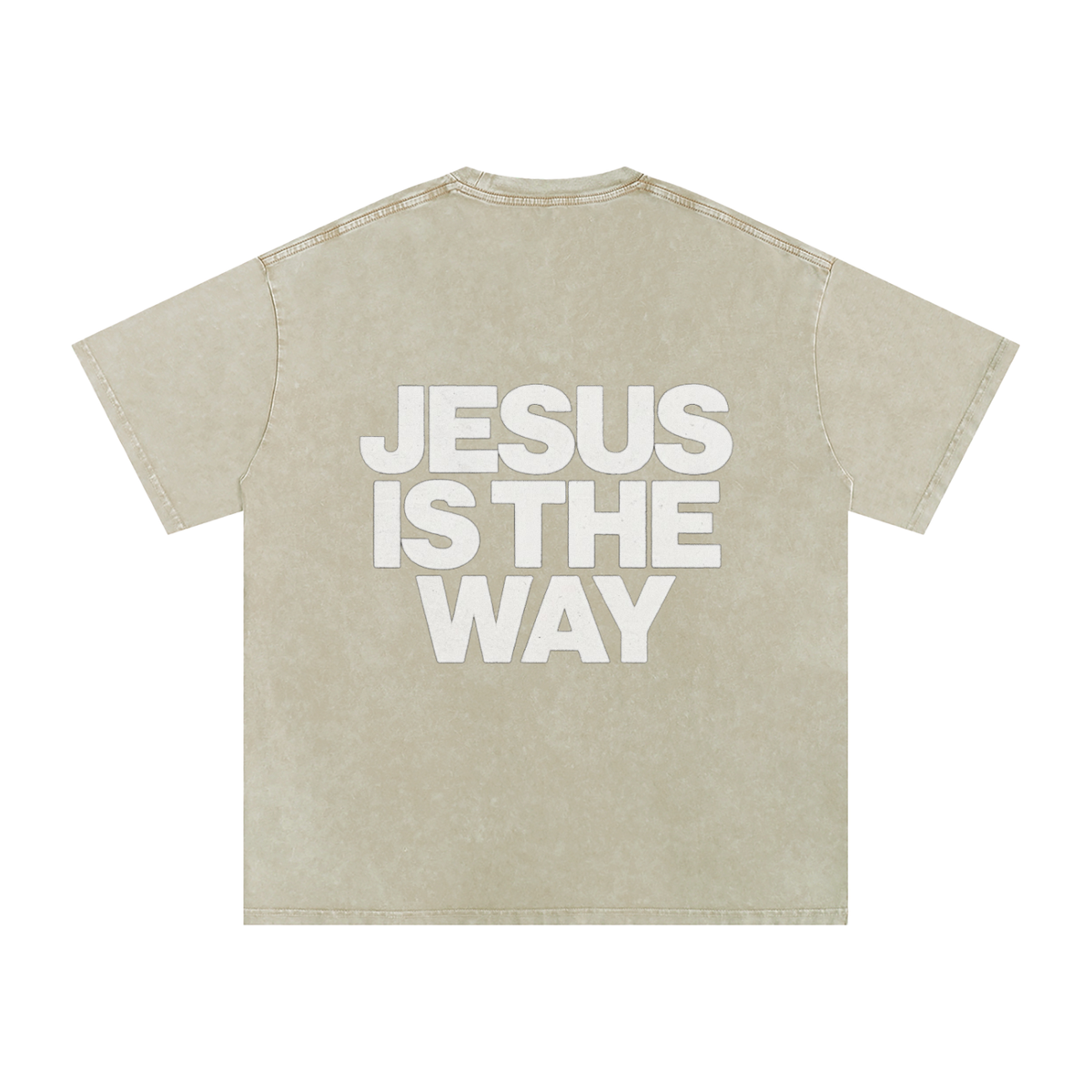 JESUS IS THE WAY Washed Oversized Cotton T-Shirt