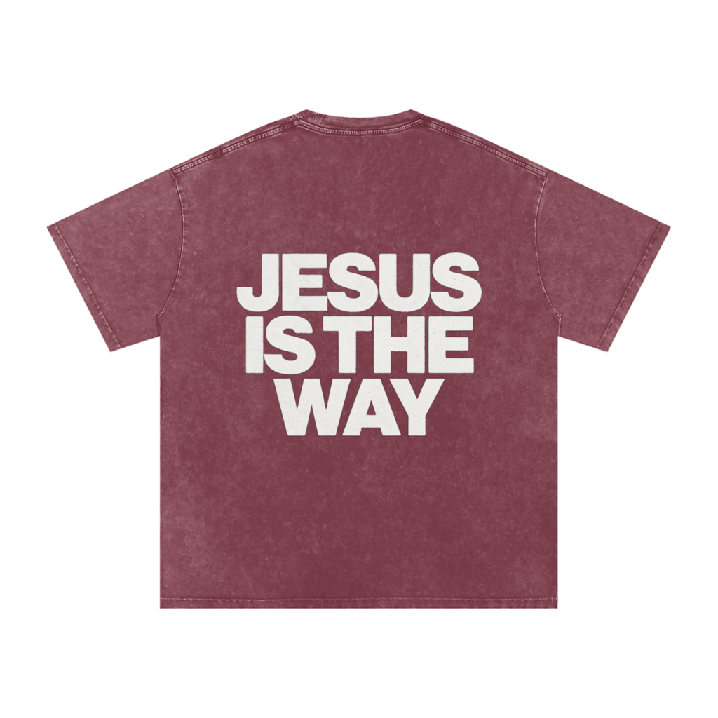 JESUS IS THE WAY Washed Oversized Cotton T-Shirt