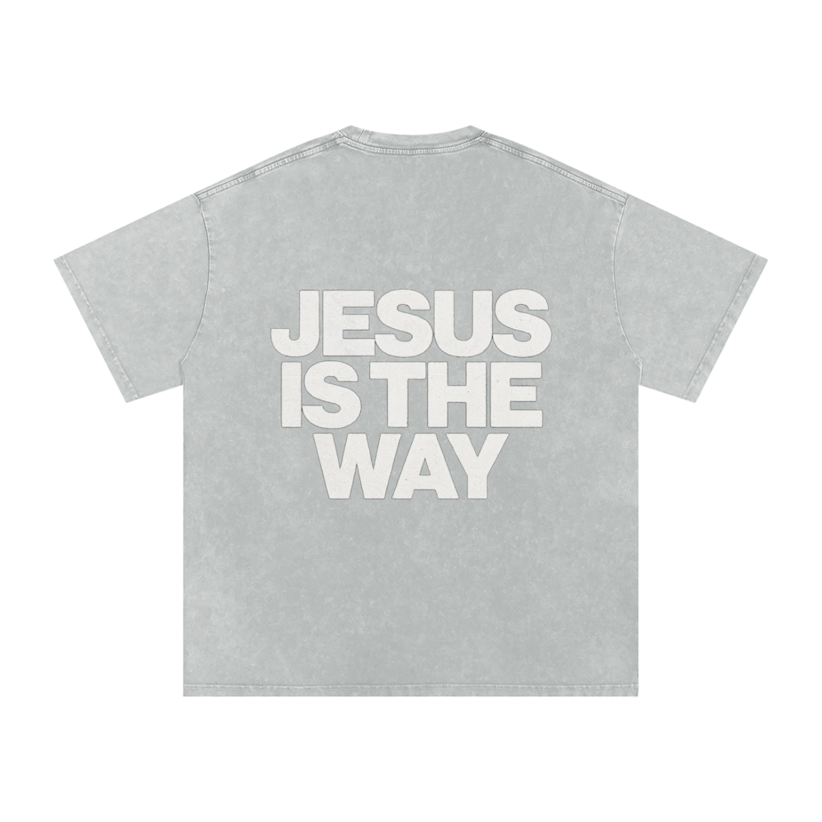 JESUS IS THE WAY Washed Oversized Cotton T-Shirt