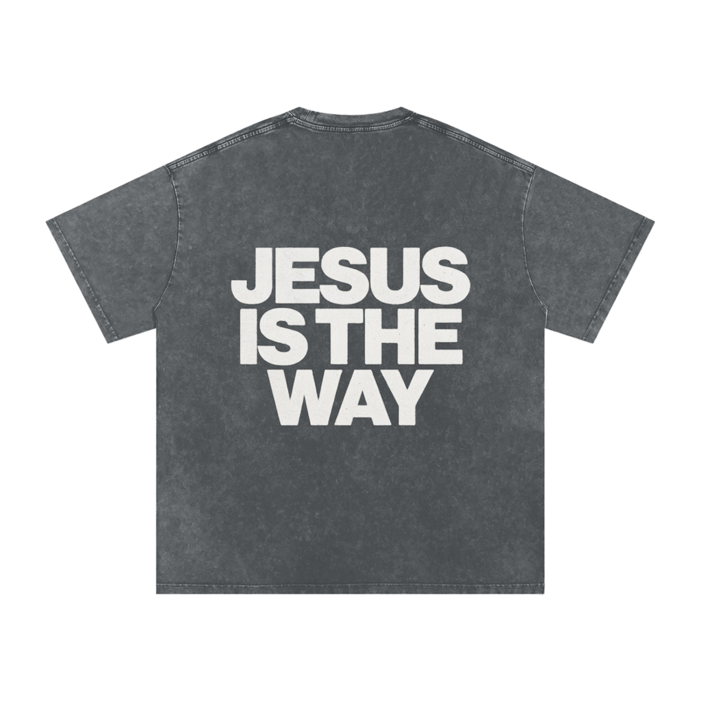 JESUS IS THE WAY Washed Oversized Cotton T-Shirt